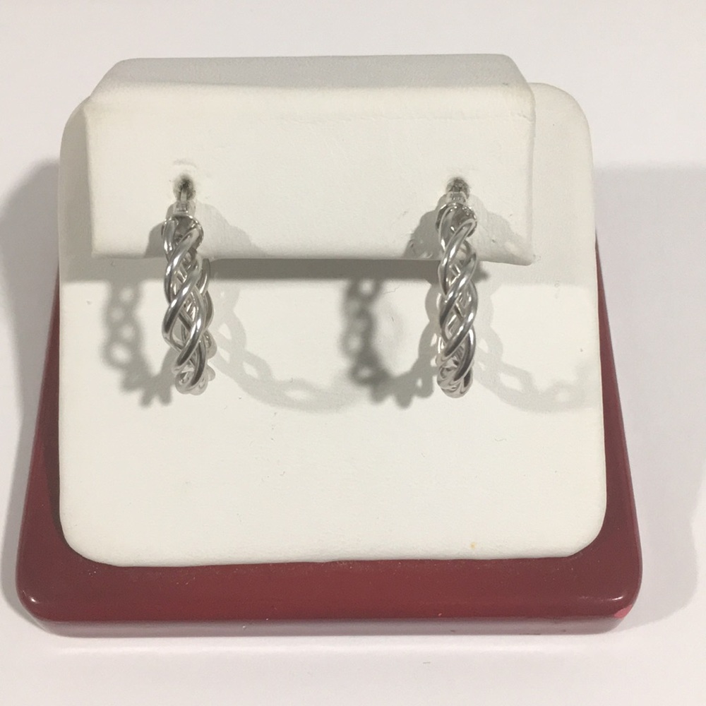 Sterling Silver Women's Twisted Hoop Earrings